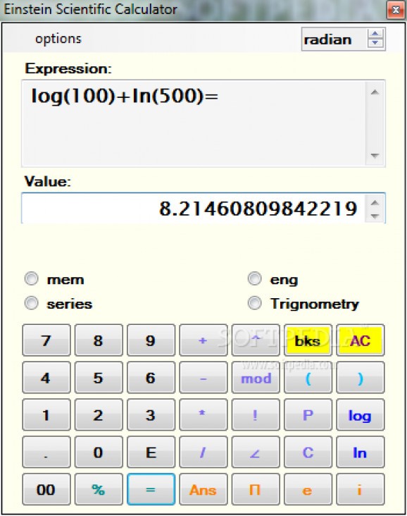 Einstein Scientific Calculator screenshot