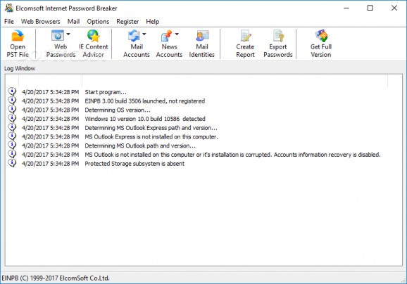 Elcomsoft Internet Password Breaker screenshot