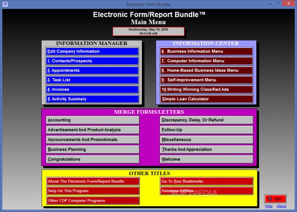 Electronic Form/Report Bundle screenshot
