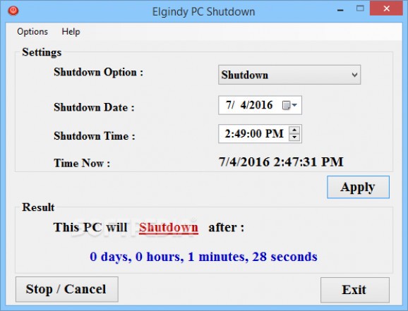 Elgindy PC Shutdown screenshot