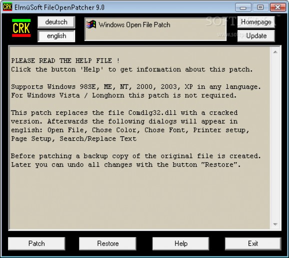 ElmuSoft FileOpenPatcher screenshot