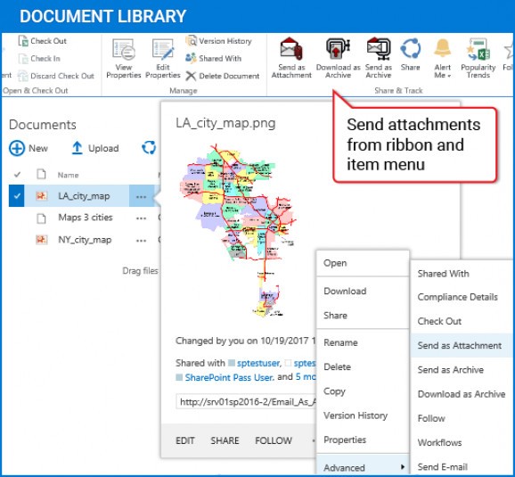 Email As Attachment for SharePoint screenshot
