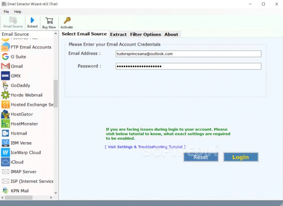 Email Extractor Wizard screenshot