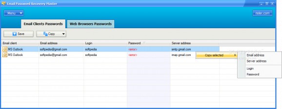 Email Password Recovery Master screenshot