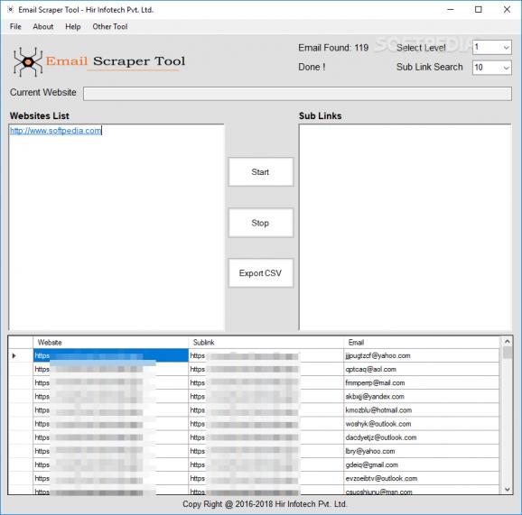 Email Scraper Tool screenshot