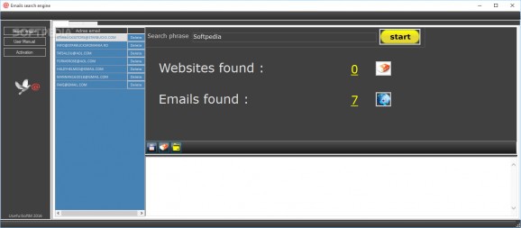 Email search engine screenshot