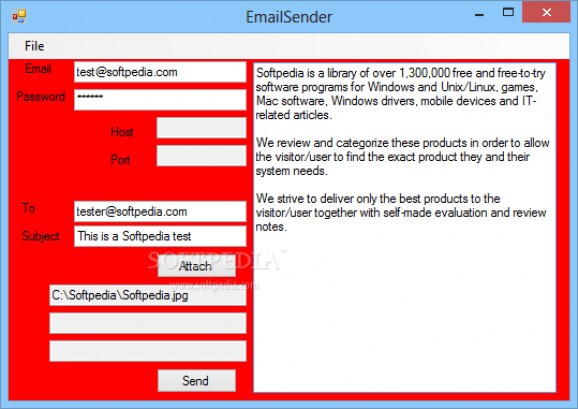 EmailSender screenshot