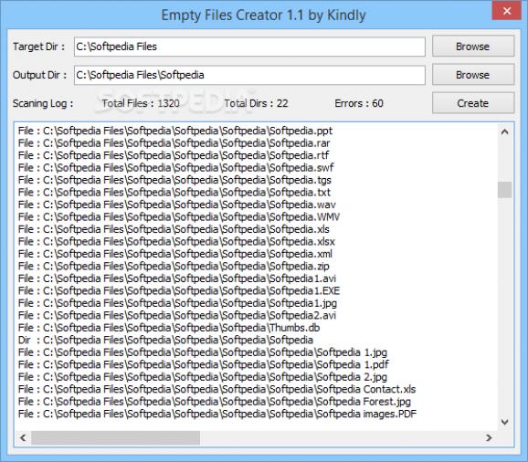 Empty Files Creator screenshot