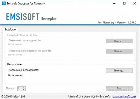 Emsisoft Decryptor for Planetary screenshot