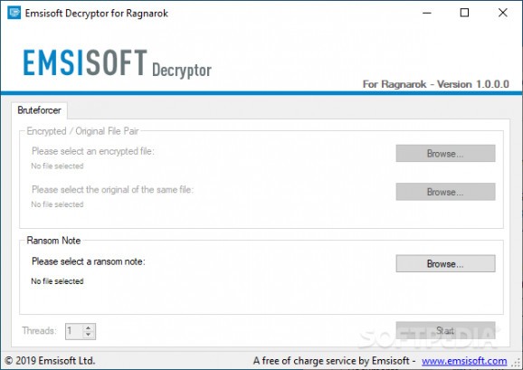 Emsisoft Decryptor for Ragnarok screenshot