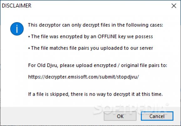 Emsisoft Decryptor for STOP Djvu screenshot