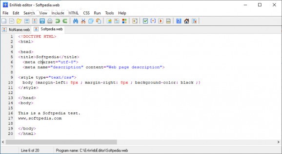 EnWeb editor screenshot