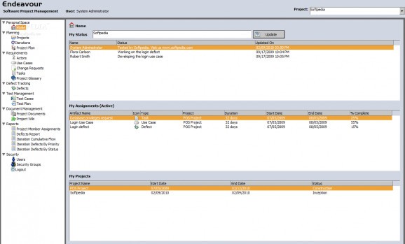 Endeavour Software Project Management screenshot