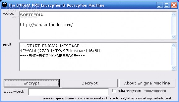 Enigma Pro Encryption and Decryption Machine screenshot