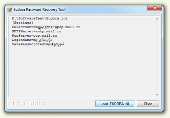 Eudora Password Recovery Tool screenshot