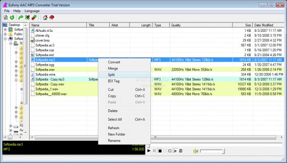 Eufony AAC MP3 Converter screenshot