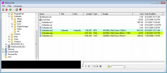 Eufony Lite Audio Player screenshot