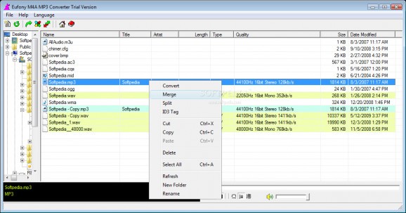 Eufony M4A MP3 Converter screenshot