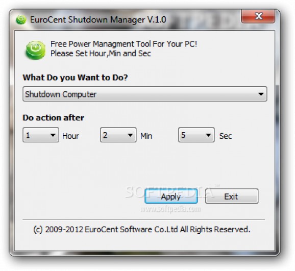 EuroCent Shutdown Manager screenshot
