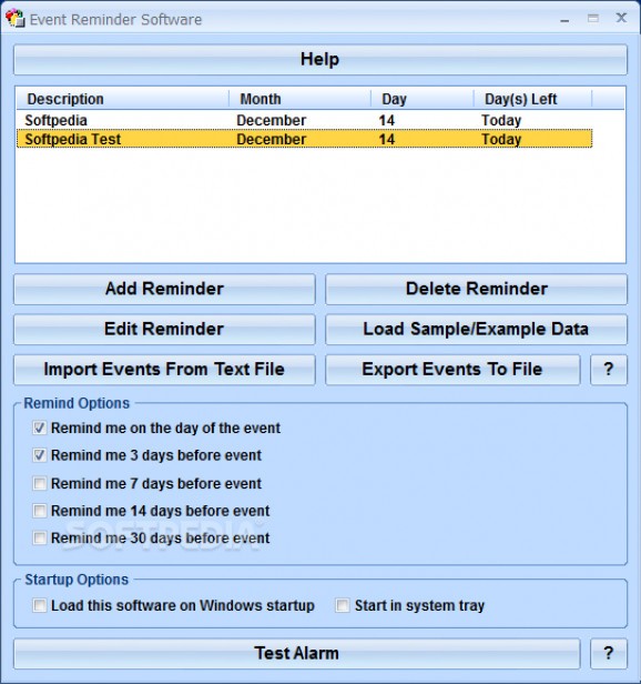 Event Reminder Software screenshot