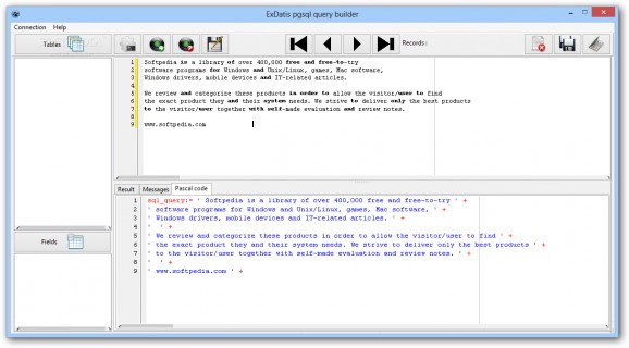 ExDatis pgsql query builder screenshot