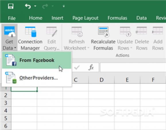 Excel AddIn for Facebook screenshot