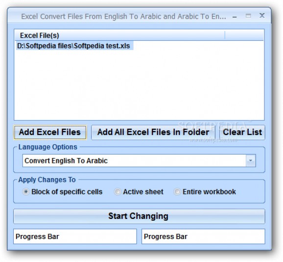 Excel Convert Files From English To Arabic and Arabic To English Software screenshot