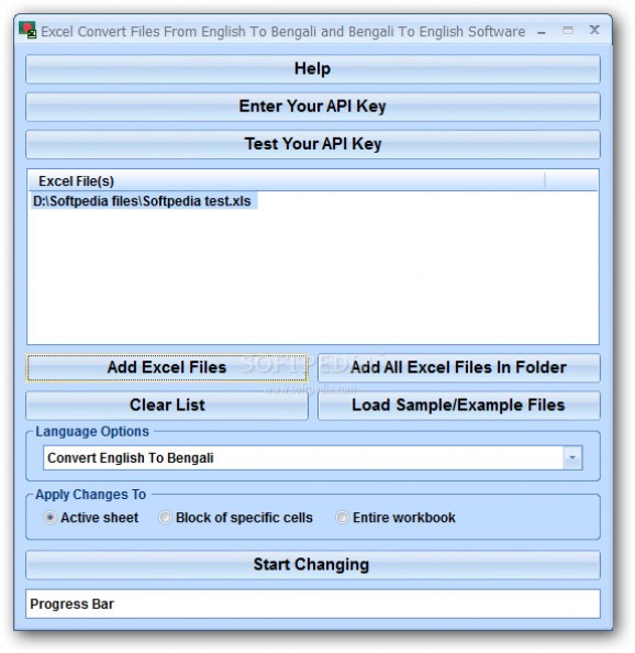 Excel Convert Files From English To Bengali and Bengali To English Software screenshot