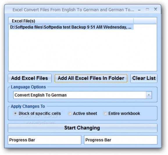 Excel Convert Files From English To German and German To English Software screenshot