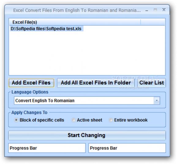Excel Convert Files From English To Romanian and Romanian To English Software screenshot