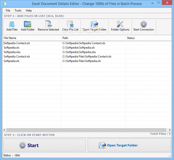 Excel Document Details Editor screenshot
