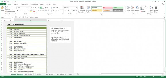 Excel Profit and Loss Statement Template screenshot