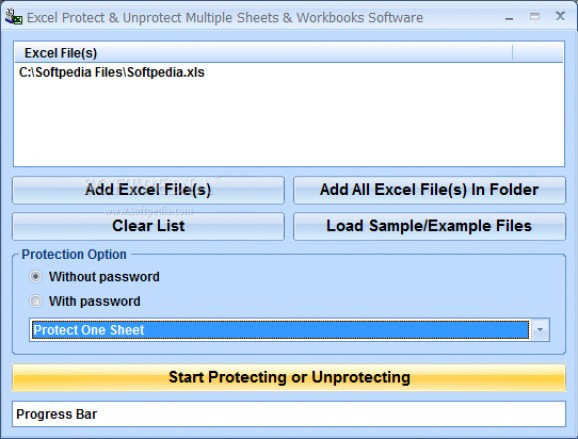 Excel Protect & Unprotect Multiple Sheets & Workbooks Software screenshot
