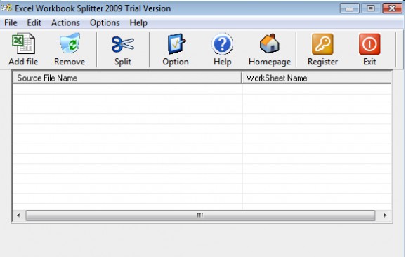 Excel Workbook Splitter 2009 screenshot