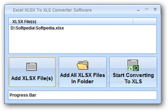 Excel XLSX To XLS Converter Software screenshot