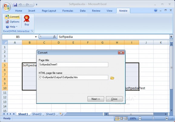 Excel2HTML Interactive screenshot
