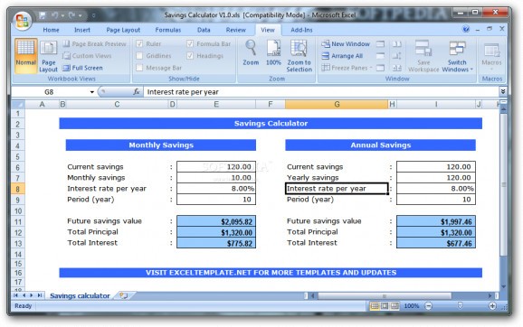 Savings Calculator screenshot