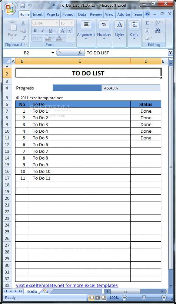 To Do List screenshot