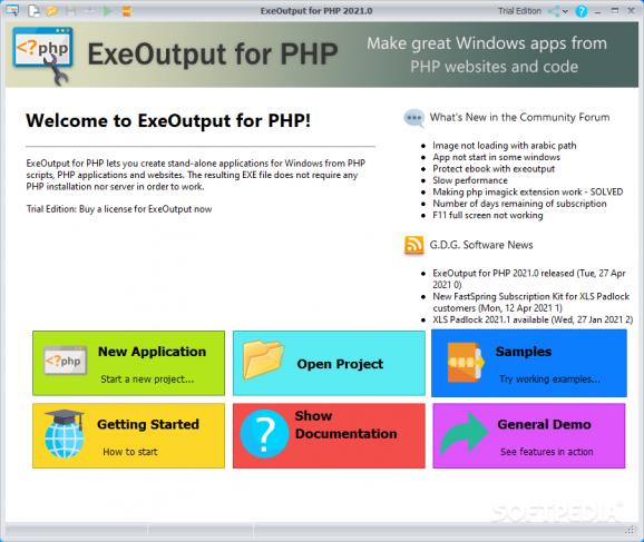 ExeOutput for PHP screenshot