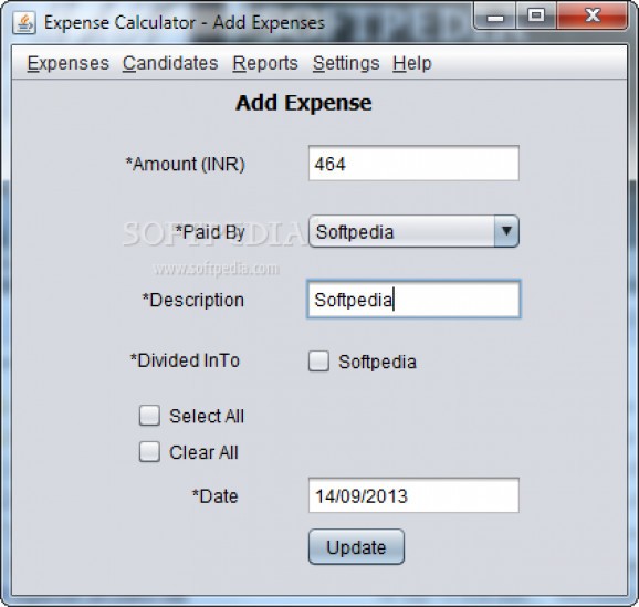 Expense Calculator screenshot