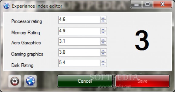 Experiance index editor screenshot