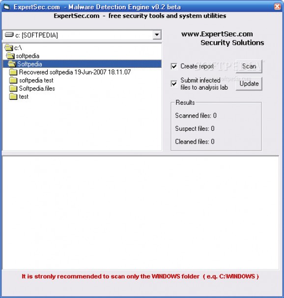 ExpertSec Malware Detection Engine screenshot