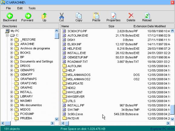Explorer PC for DOS screenshot