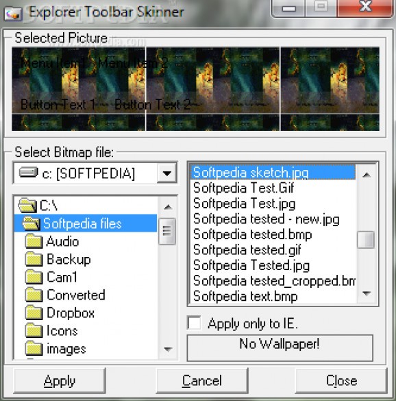Explorer Toolbar Skinner screenshot