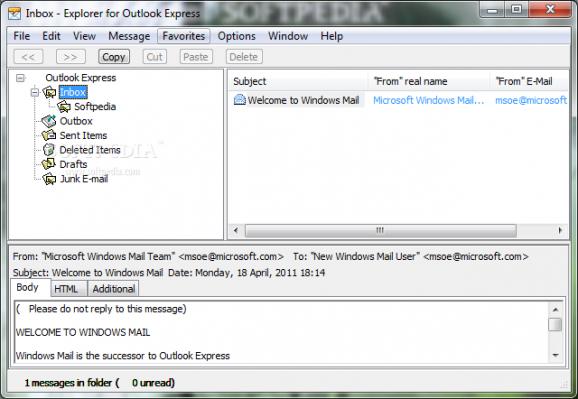 Explorer for Outlook Express screenshot