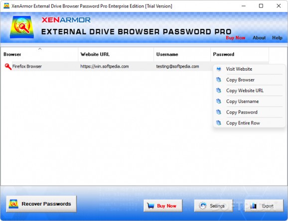 XenArmor External Drive Browser Password Pro screenshot