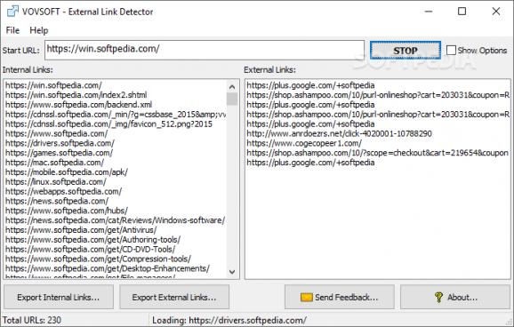 External Link Detector screenshot