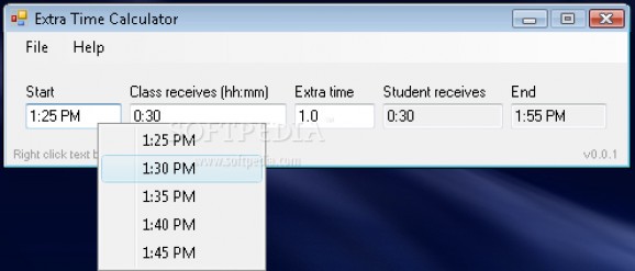 Extra Time Calculator screenshot