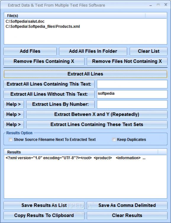 Extract Data & Text From Multiple Text Files Software screenshot