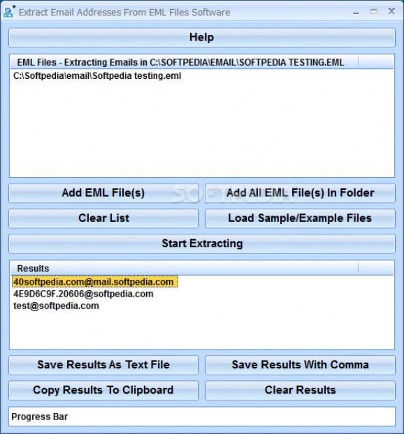 Extract Email Addresses From EML Files Software screenshot